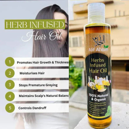 Alif Ahlam Herbs Infused Hair Oil | 100% Organic
