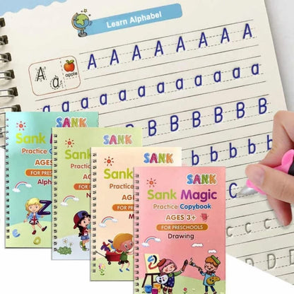 Sank Magic Practice Book (4 BOOKS+10 INK REFILL+GRIP)