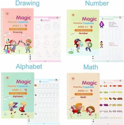 Sank Magic Practice Book (4 BOOKS+10 INK REFILL+GRIP)